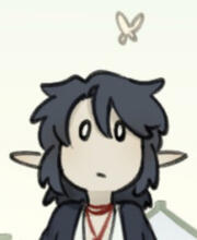 image of xuanli staring up at a butterfly blankly